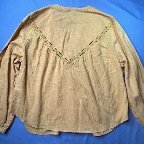 & Other Stories Los Angeles Atelier Viscose Blouse Honey Mustard Size 8 - Picture 5 of 6